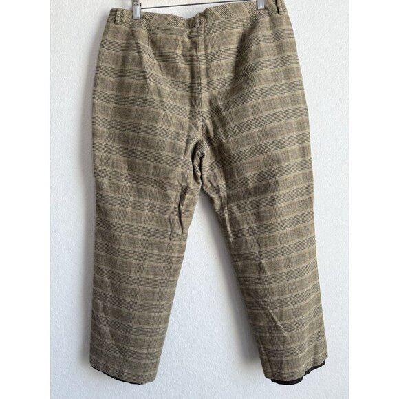 Vintage L.L. Bean Women’s Plaid Wool Trousers Pants Classic Fit Straight 18 Pet - Picture 4 of 10